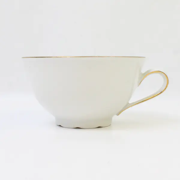 Seltmann Weiden Bavaria White Porcelain Tea Cup w/ Gold Rim