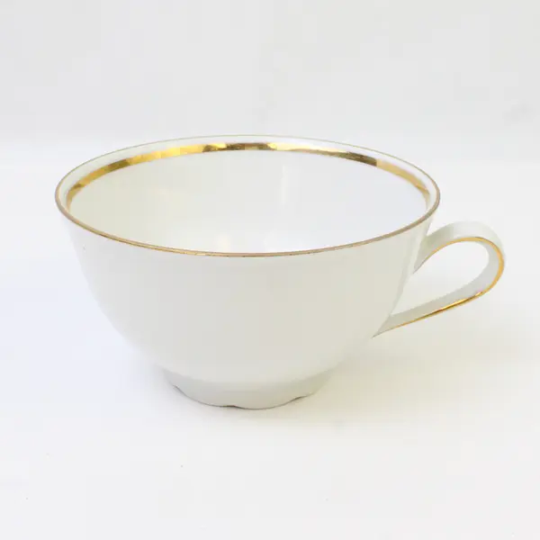 Seltmann Weiden Bavaria White Porcelain Tea Cup w/ Gold Rim