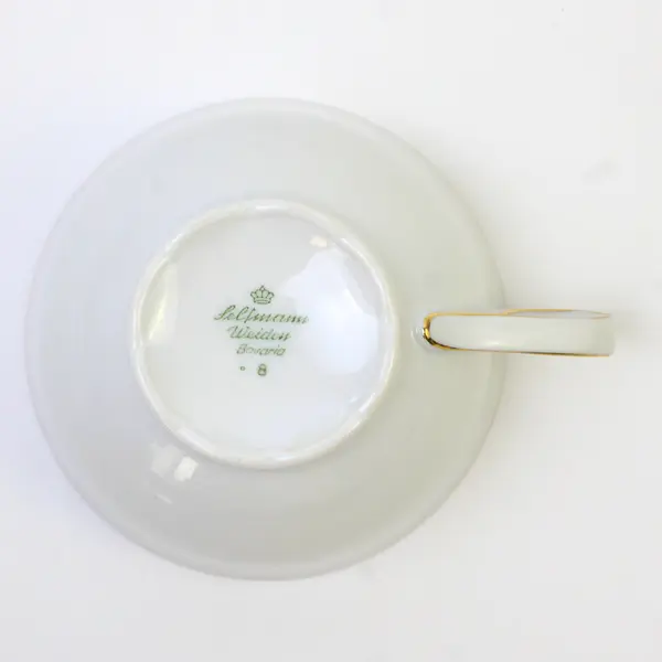 Seltmann Weiden Bavaria White Porcelain Tea Cup w/ Gold Rim