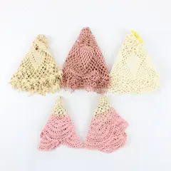 Lot of 5 Vintage Large Crochet Doilies Craft Fabric Upcycling FLAWED