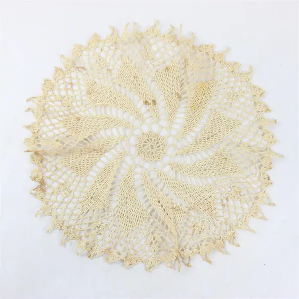 Lot of 5 Vintage Large Crochet Doilies Craft Fabric Upcycling FLAWED