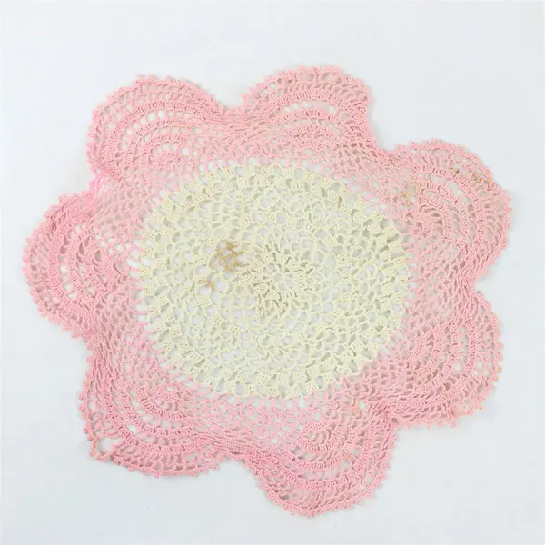 Lot of 5 Vintage Large Crochet Doilies Craft Fabric Upcycling FLAWED