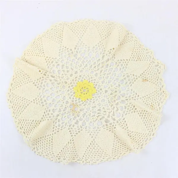 Lot of 5 Vintage Large Crochet Doilies Craft Fabric Upcycling FLAWED