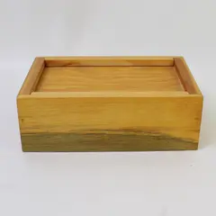 Wooden Slide-Top Box Jewelry Keepsake Coin Storage 7 x 4.5 x 2.75 in