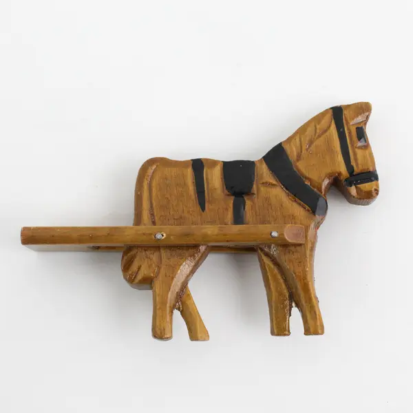 VTG Hand Carved Wooden Amish Horse & Buggy  Made In China