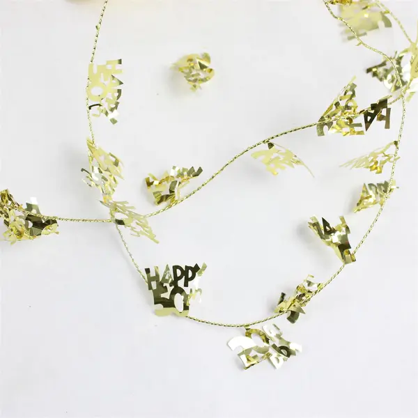 Lot of Assorted Gold Happy 50th Wedding Anniversary Garlands & Centerpiece