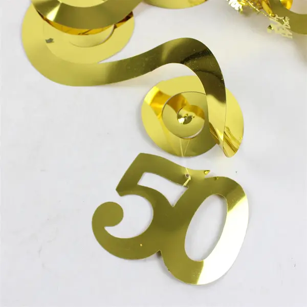 Lot of Assorted Gold Happy 50th Wedding Anniversary Garlands & Centerpiece