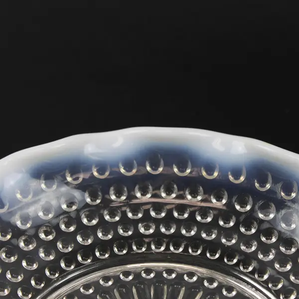 Anchor Hocking Moonstone Clear Opalescent Pattern  8" Round 2 Part Relish Dish