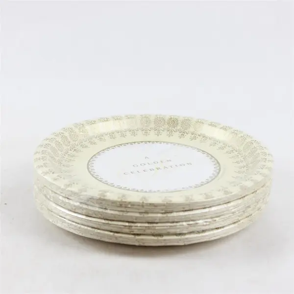 Lot of Assorted 50th Anniversary Paper Plates & Napkins - Gold New