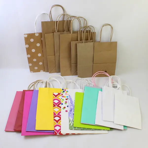 Mixed Lot of 22 Small Paper Gift Bags Party Supplies