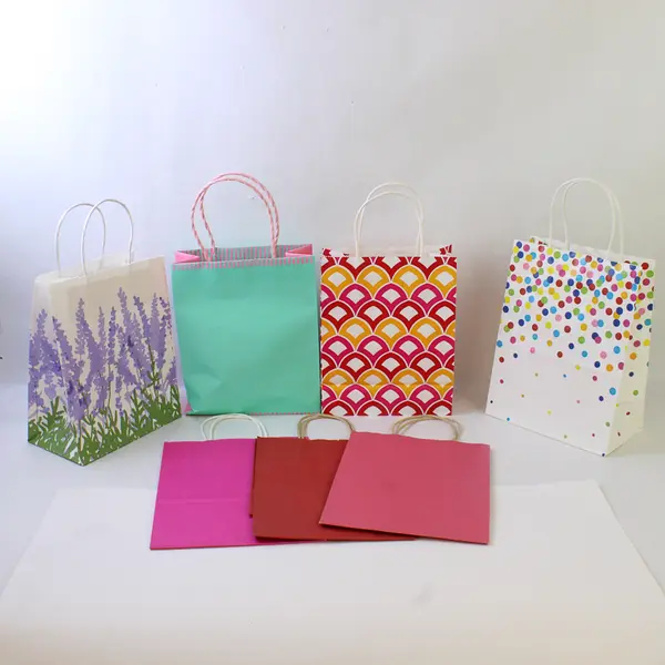 Mixed Lot of 22 Small Paper Gift Bags Party Supplies