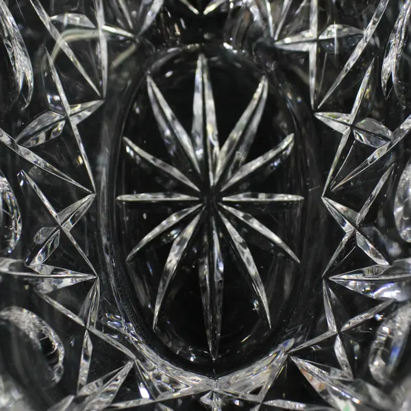 Thumbprint Crisscross Crystal Basket 5" Tall