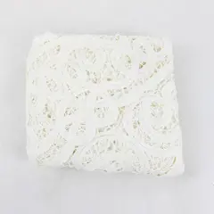 Vintage Off-White Lace Dresser Scarf 23" x 40" FLAWED