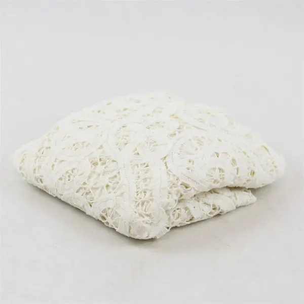 Vintage Off-White Lace Dresser Scarf 23" x 40" FLAWED