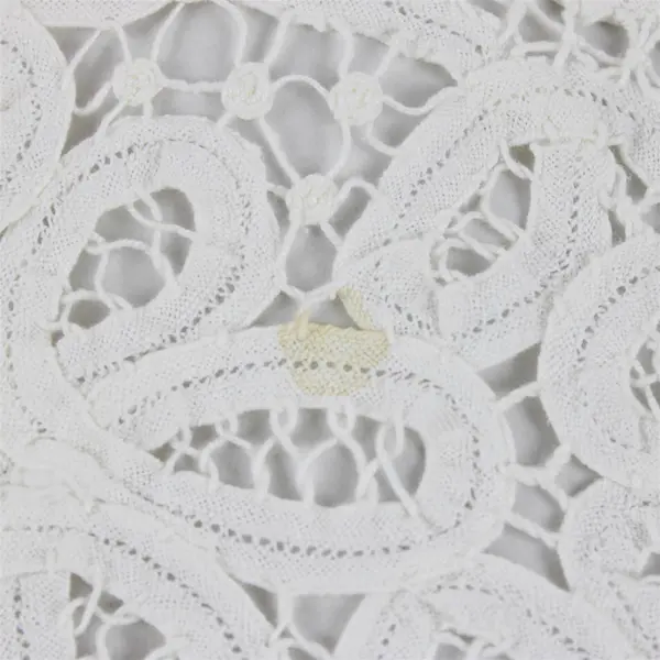 Vintage Off-White Lace Dresser Scarf 23" x 40" FLAWED