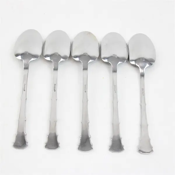 Set of 5 Oneida Sanctuary Stainless Oval Soup Spoons 7in