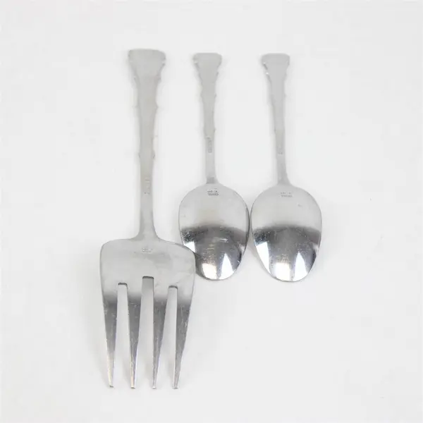 Lot of 3 Oneida Sanctuary Stainless 2 Teaspoons & A Serving Fork