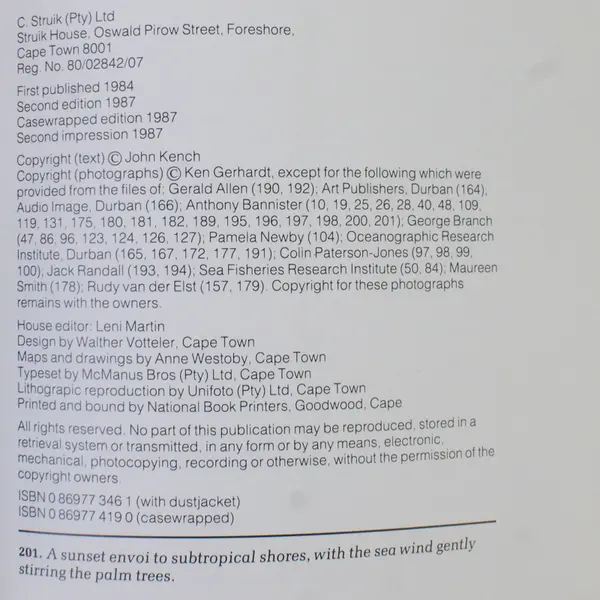 Vintage The Coast of Southern Africa By John Kench 1987 Hardcover Good