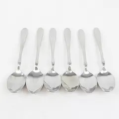 Set of 6 Oneida Seymour Stainless Place/Oval Soup Spoons
