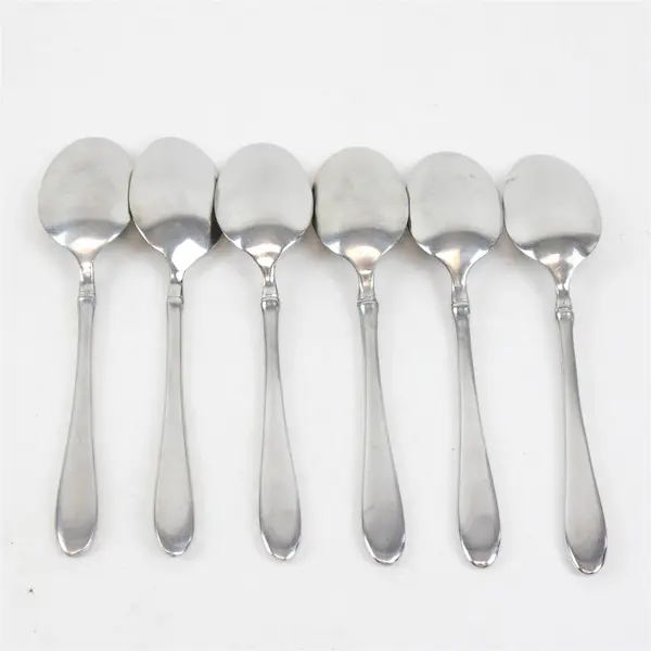 Set of 6 Oneida Seymour Stainless Place/Oval Soup Spoons
