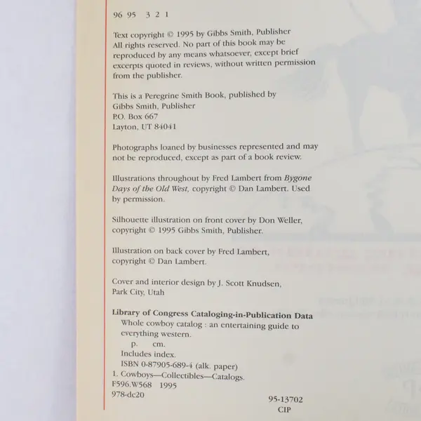 Vintage Whole Cowboy Catalog An Entertaining Guide 1995 Paperback Good