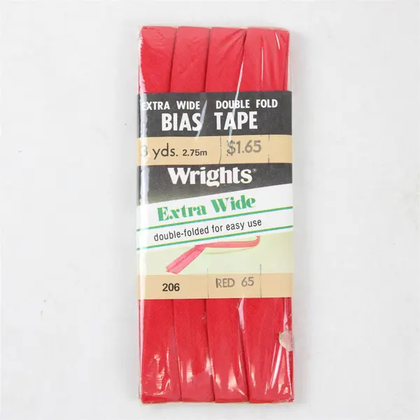 Lot of 5 Wrights Extra Wide Double Fold Bias Tape 3 Yards Red 065