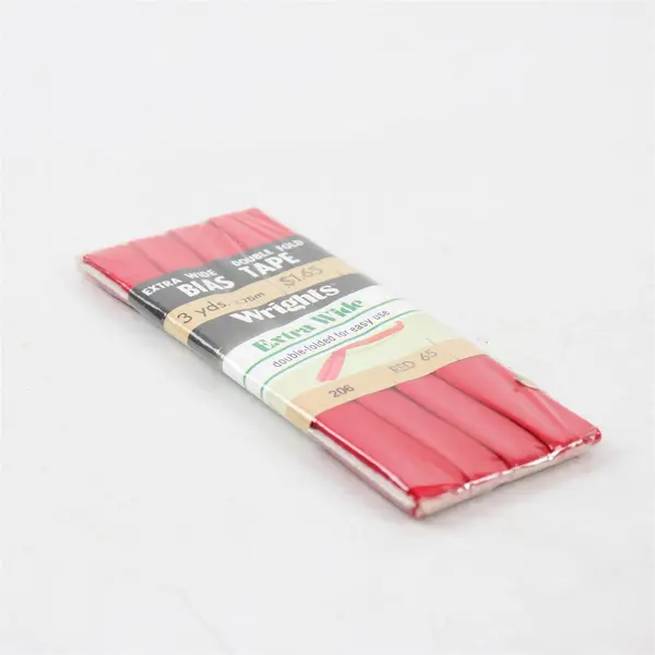 Lot of 5 Wrights Extra Wide Double Fold Bias Tape 3 Yards Red 065