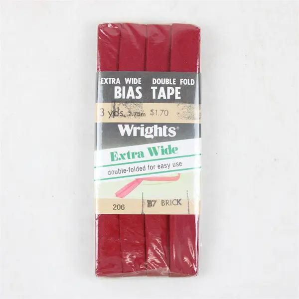 Lot of 5 Wrights Extra Wide Double Fold Bias Tape 3 Yards 87 Brick