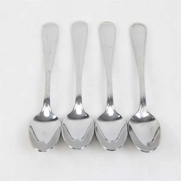 Set of 4 Oneida New Rim Stainless Teaspoons