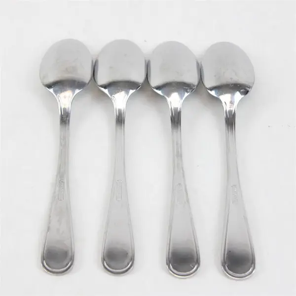 Set of 4 Oneida New Rim Stainless Teaspoons