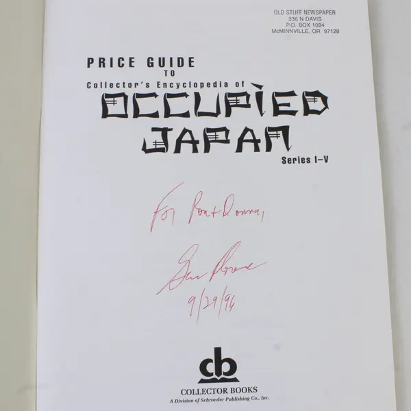 Price Guide to Collector's Encyclopedia of Occupied Japan I-V Gene Florence 1996