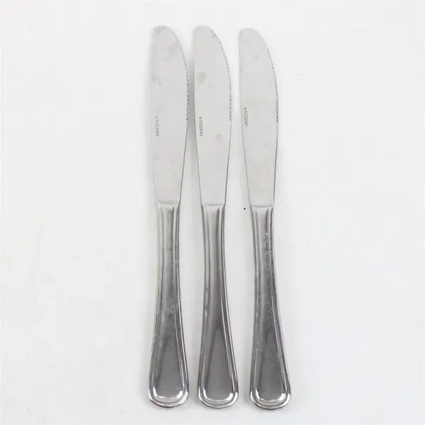 Set of 3 Oneida New Rim Stainless Modern Solid Knives