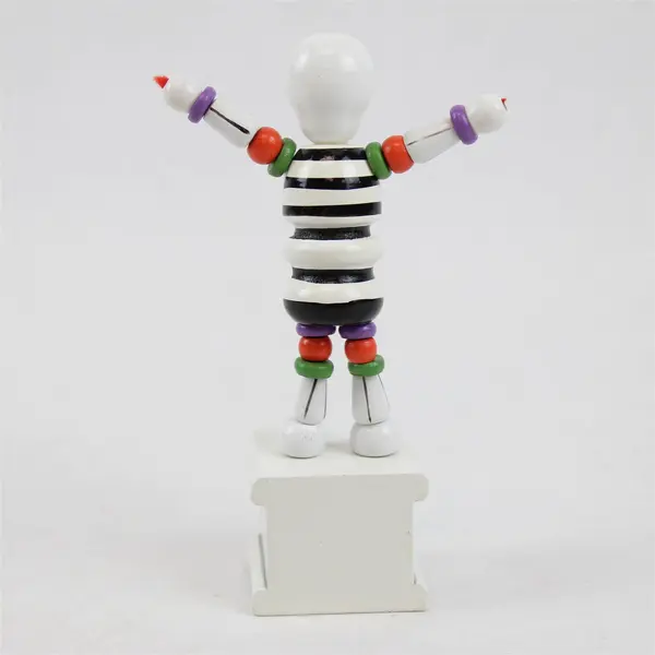 Vintage Wooden Halloween Skeleton Push Puppet Toy