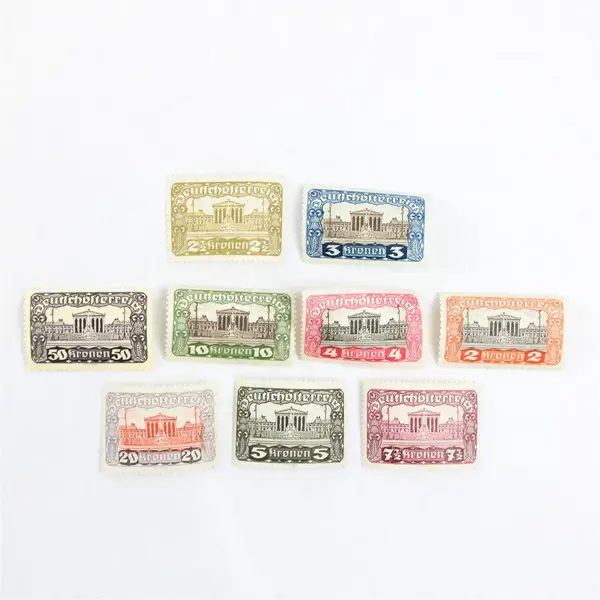 Lot Of 9 Austria 1919 Parliament Building Stamps Mint Hinged