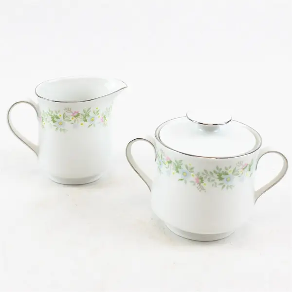 Lot Of 2 Johann Haviland Forever Spring Pattern Creamer &  Sugar Bowl W/ Lid