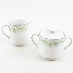 Lot Of 2 Johann Haviland Forever Spring Pattern Creamer &  Sugar Bowl W/ Lid