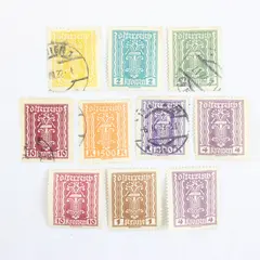 Lot Of 10 Austria Hungary Agriculture Stamps Used 1923