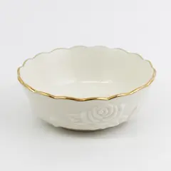 LENOX Rosebud Bowl Ivory-Colored Porcelain Gold Trim 4.5"