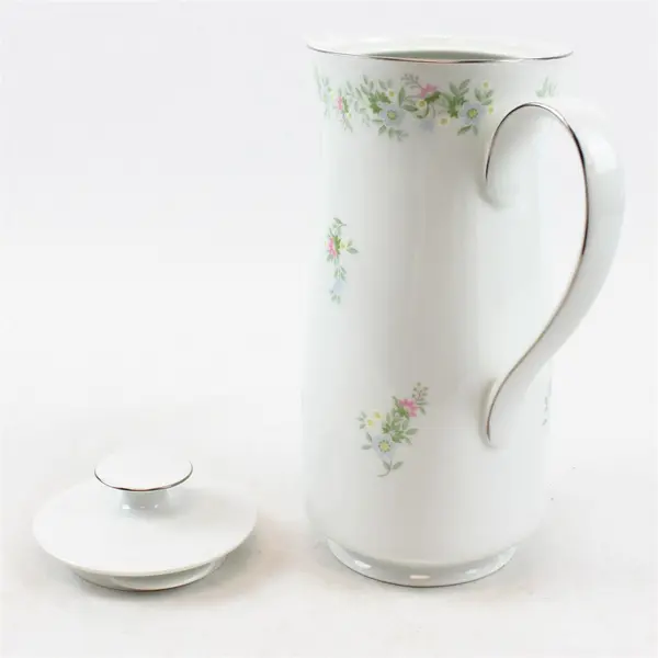 Lot Of 2 Johann Haviland Forever Spring Pattern Coffee Pot W/ Lid 10.25" Tall