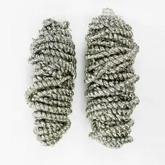 2 Skeins Plastic Silver Metallic Yarn Crafting Supplies