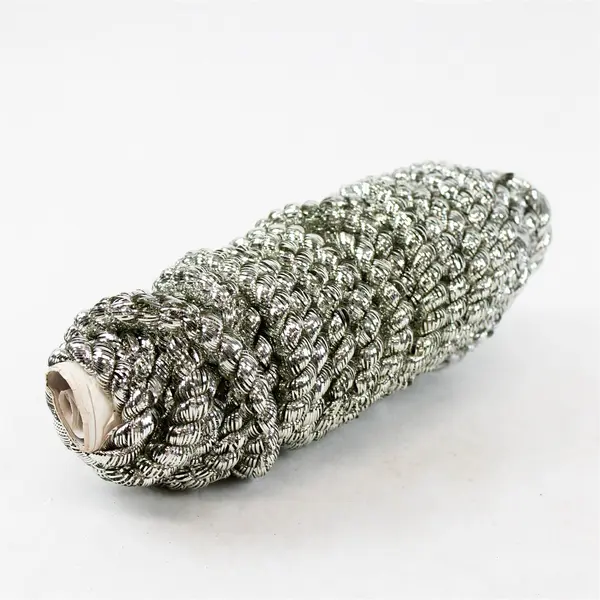 2 Skeins Plastic Silver Metallic Yarn Crafting Supplies