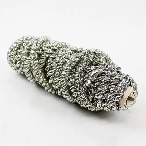 2 Skeins Plastic Silver Metallic Yarn Crafting Supplies