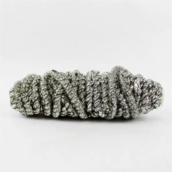 2 Skeins Plastic Silver Metallic Yarn Crafting Supplies