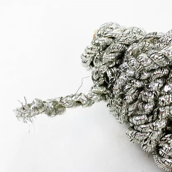 2 Skeins Plastic Silver Metallic Yarn Crafting Supplies