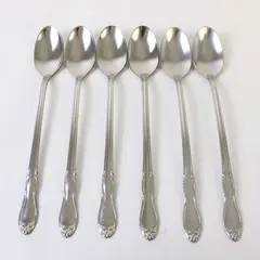 Set of 6 Oneida Homestead Stainless Iced Tea Spoons