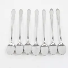 Set of 7 Oneida Homestead Stainless Iced Tea Spoons