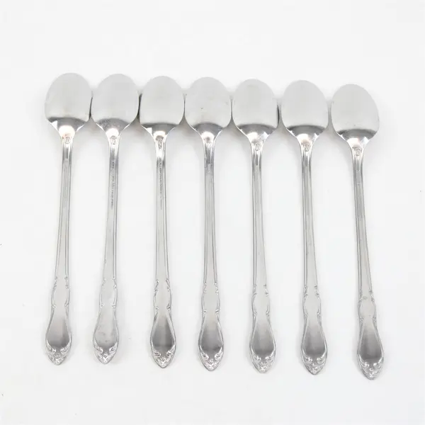 Set of 7 Oneida Homestead Stainless Iced Tea Spoons