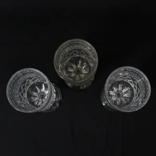 Set of 3 Vtg Anchor Hocking Wexford Water Goblets  6.75"