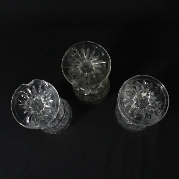 Set of 3 Vtg Anchor Hocking Wexford Water Goblets  6.75"