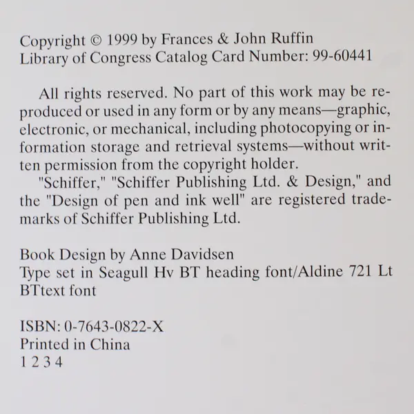 VTG Blue Ridge China Traditions Catalog Frances & John Ruffin 1999 PB Good